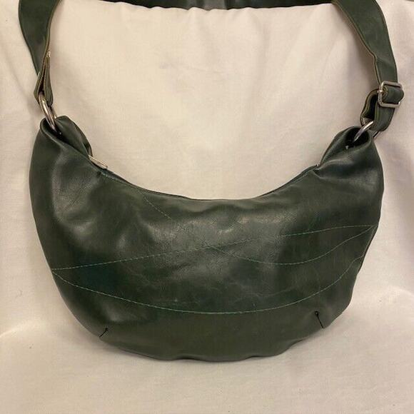 Crystalyn Kae Green Crossbody Hobo Vegan Leather Bag Purse Shoulder Bag Zipper - Picture 2 of 8